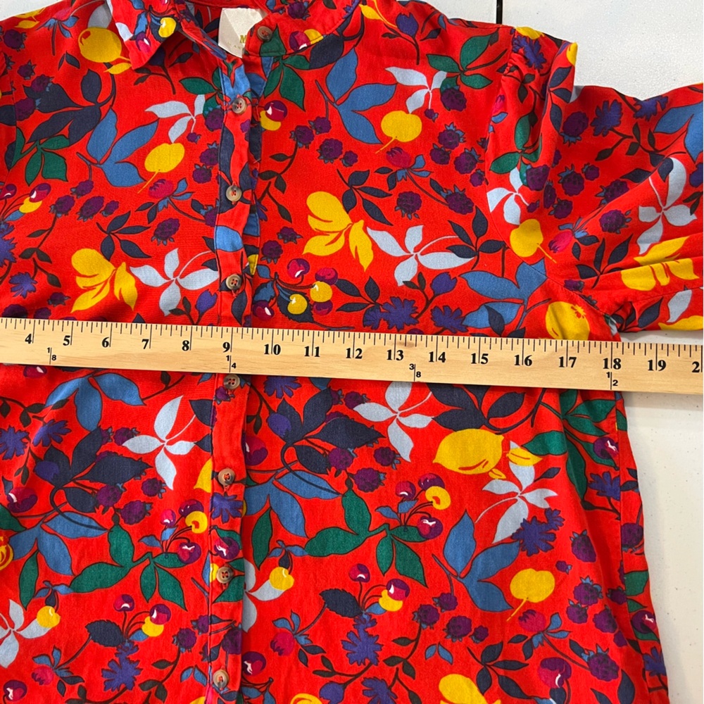 Maeve Red Floral Button-Down Shirt - Picture 5 of 16